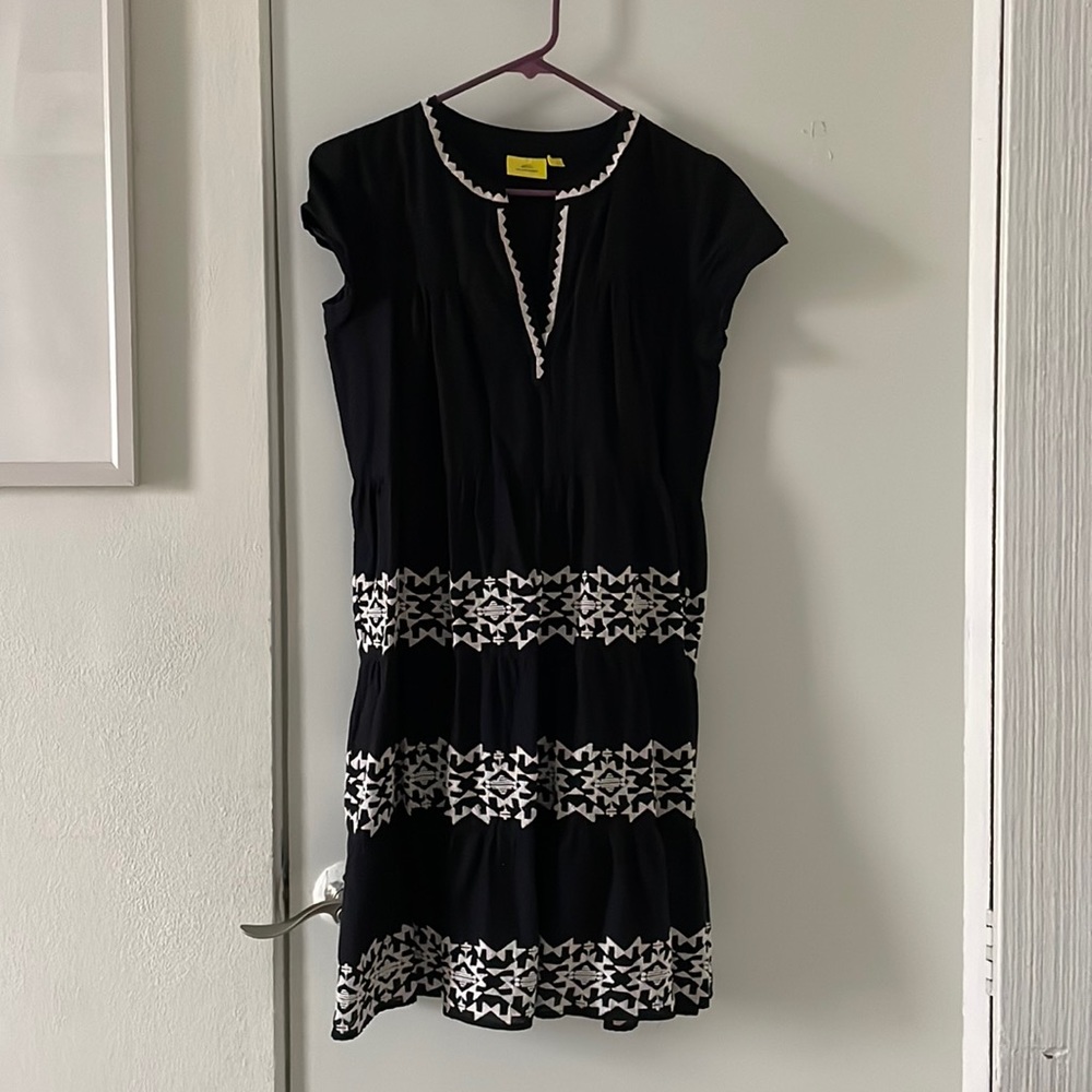 Roller Rabbit Black Dress with White Trim Mini